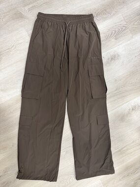 YoungLA Brown Utility Cargo Pants with Drawstring Waist